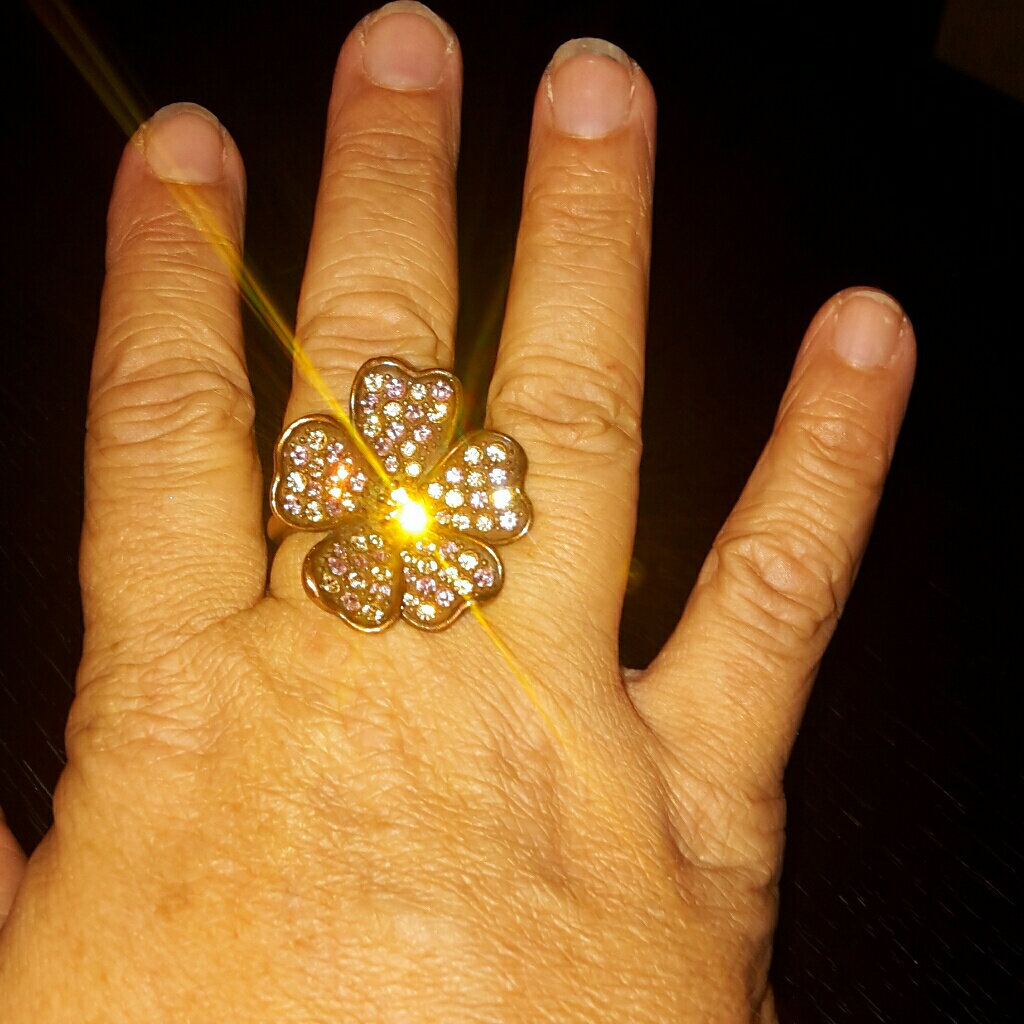 Vintage 40s Swarovski Flower Hobe Cocktail Ring